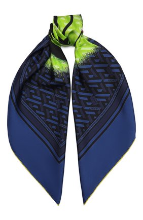 Женский шелковый платок VERSACE темно-синего цвета по цене 34400 руб., арт. 1001600/1A01907 | Фото 1 Женский шелковый платок VERSACE темно-синего цвета, арт. 1001600/1A01907 | Фото 1 (Материал: Текстиль, Шелк)