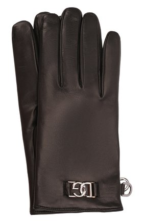 Мужские кожаные перчатки DOLCE & GABBANA черного цвета, арт. BG0144/A0776 | Фото 1 (Мужское Кросс-КТ: Кожа и замша; Материал: Натуральная кожа)