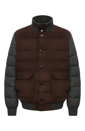 Мужской пуховый бомбер KITON коричневого цвета по цене 455000 руб., арт. UW1061MV0247A/64-72 | Фото 1 Мужской пуховый бомбер KITON коричневого цвета, арт. UW1061MV0247A/64-72 | Фото 1 (Рукава: Длинные; Длина (верхняя одежда): Короткие; Материал внешний: Шерсть; Материал подклада: Синтетический материал; Материал утеплителя: Пух и перо; Кросс-КТ: Куртка; Принт: Без принта; Мужское Кросс-КТ: пуховик-короткий; Стили: Кэжуэл; Big sizes: Big Sizes)