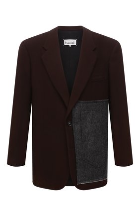 Мужской шерстяной пиджак MAISON MARGIELA коричневого цвета по цене 193500 руб., арт. S50BN0482/S54181 | Фото 1 Мужской шерстяной пиджак MAISON MARGIELA коричневого цвета, арт. S50BN0482/S54181 | Фото 1 (Материал подклада: Синтетический материал; Рукава: Длинные; Длина (для топов): Стандартные; Материал внешний: Шерсть; 1-2-бортные: Однобортные; Случай: Повседневный; Пиджаки М: Свободный; Стили: Минимализм)