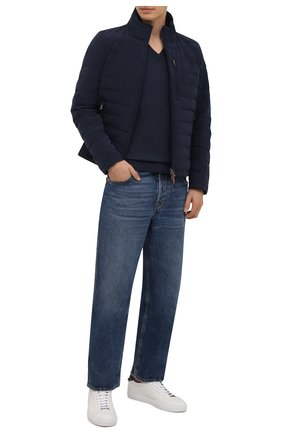 Мужской шерстяной пуловер IL BORGO CASHMERE синего цвета по цене 37200 руб., арт. 54-1207G0 | Фото 2 Мужской шерстяной пуловер IL BORGO CASHMERE синего цвета, арт. 54-1207G0 | Фото 2 (Материал внешний: Шерсть; Мужское Кросс-КТ: Пуловеры; Стили: Кэжуэл; Вырез: V-образный; Рукава: Длинные; Длина (для топов): Стандартные)