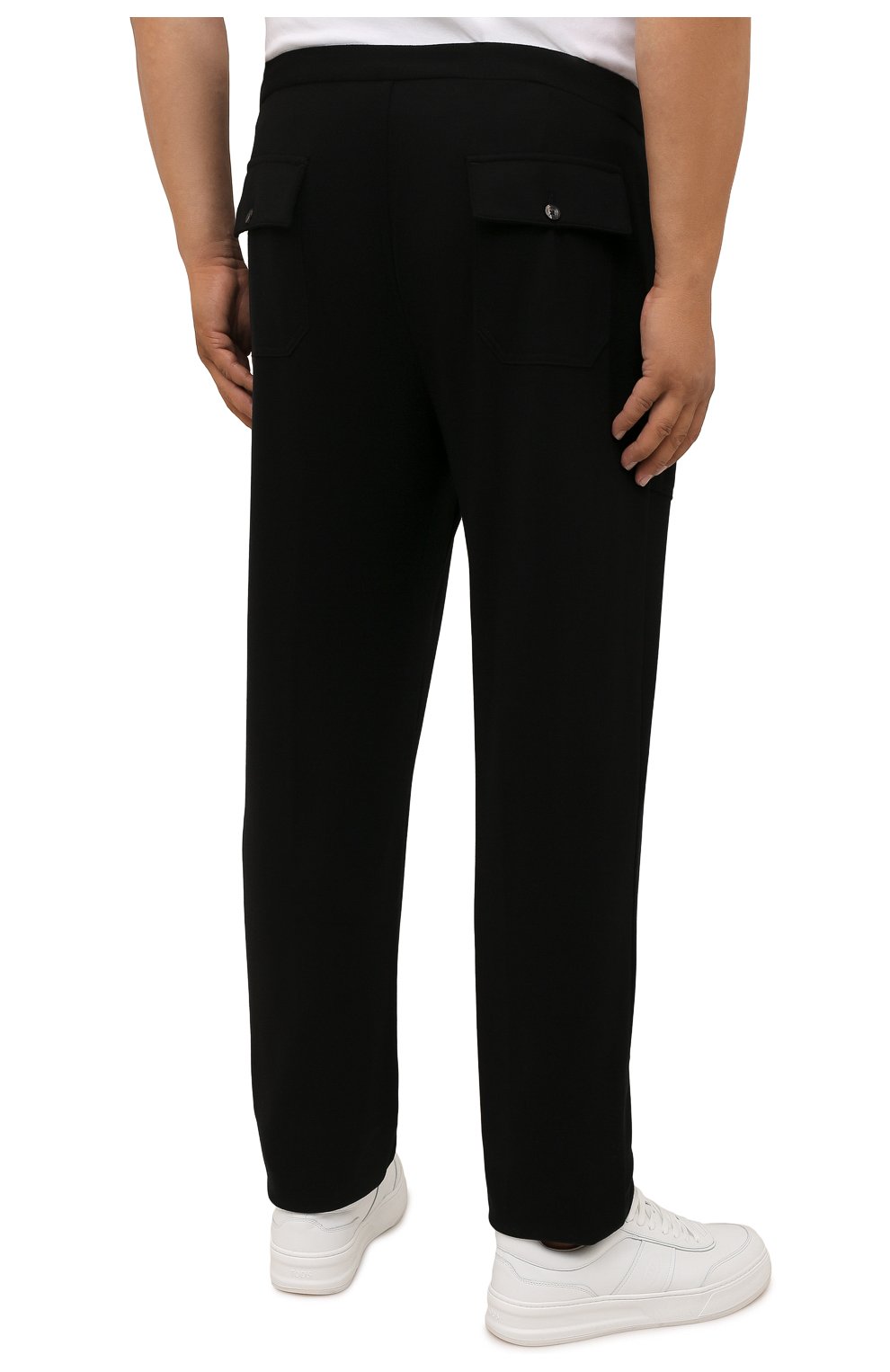 Мужские брюки MARCO PESCAROLO черного цвета, арт. BAIA/ZIP/4462 | Фото 4 (Big sizes: Big Sizes; Длина (брюки, джинсы): Стандартные; Случай: Повседневный; Материал внешний: Лиоцелл, Растительное волокно; Стили: Кэжуэл)