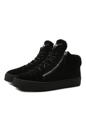 Мужские замшевые кеды kriss winter GIUSEPPE ZANOTTI DESIGN черного цвета по цене 57250 руб., арт. RU10000/002 | Фото 1 Мужские замшевые кеды kriss winter GIUSEPPE ZANOTTI DESIGN черного цвета, арт. RU10000/002 | Фото 1 (Материал утеплителя: Натуральный мех; Материал внешний: Замша; Подошва: Массивная)