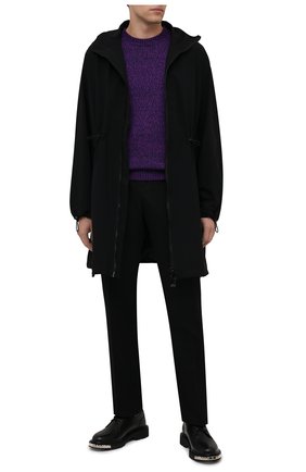 Мужской кашемировый свитер BERLUTI фиолетового цвета, арт. R21KRL187-001 | Фото 2 (Материал внешний: Кашемир, Шерсть; Рукава: Длинные; Длина (для топов): Стандартные; Мужское Кросс-КТ: Свитер-одежда; Принт: Без принта; Стили: Кэжуэл)
