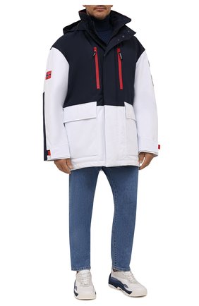 Мужская утепленная куртка PAUL&SHARK серого цвета, арт. 11312061/GHH/3XL-6XL | Фото 2 (Длина (верхняя одежда): До середины бедра; Материал подклада: Синтетический материал; Материал внешний: Синтетический материал; Рукава: Длинные; Кросс-КТ: Куртка; Мужское Кросс-КТ: утепленные куртки; Стили: Спорт-шик)