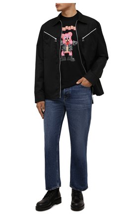 Мужская хлопковая футболка DOMREBEL черного цвета, арт. MBLAH/B0X T | Фото 2 (Материал внешний: Хлопок; Рукава: Короткие; Принт: С принтом; Стили: Гранж; Длина (для топов): Стандартные)