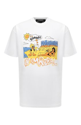 Мужская хлопковая футболка DOMREBEL белого цвета по цене 14400 руб., арт. MBEACH/B0X T | Фото 1 Мужская хлопковая футболка DOMREBEL белого цвета, арт. MBEACH/B0X T | Фото 1 (Рукава: Короткие; Материал внешний: Хлопок; Длина (для топов): Стандартные; Принт: С принтом; Стили: Гранж)