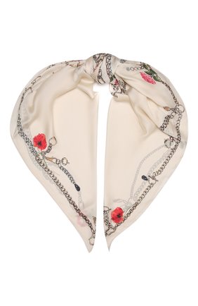 Женский шелковый платок ALEXANDER MCQUEEN кремвого цвета по цене 30750 руб., арт. 677018/3011Q | Фото 1 Женский шелковый платок ALEXANDER MCQUEEN кремвого цвета, арт. 677018/3011Q | Фото 1 (Материал: Текстиль, Шелк)
