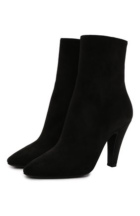 Женские замшевые ботильоны SAINT LAURENT черного цвета по цене 86800 руб., арт. 658151/27D00 | Фото 1 Женские замшевые ботильоны SAINT LAURENT черного цвета, арт. 658151/27D00 | Фото 1 (Каблук высота: Высокий; Материал внутренний: Натуральная кожа; Подошва: Плоская; Каблук тип: Устойчивый; Материал внешний: Замша)