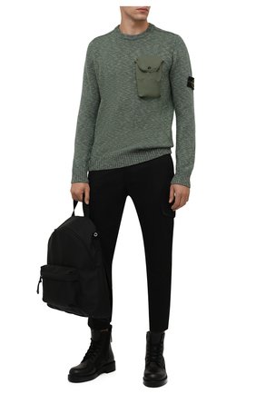 Мужской свитер из шерсти и хлопка STONE ISLAND хаки цвета по цене 29250 руб., арт. 7515532D3 | Фото 2 Мужской свитер из шерсти и хлопка STONE ISLAND хаки цвета, арт. 7515532D3 | Фото 2 (Длина (для топов): Стандартные; Материал внешний: Хлопок, Шерсть; Рукава: Длинные; Мужское Кросс-КТ: Свитер-одежда; Принт: Без принта; Стили: Милитари)