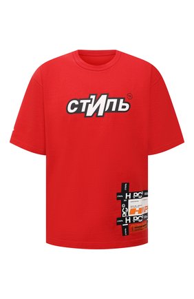 Мужская хлопковая футболка HERON PRESTON красного цвета по цене 35900 руб., арт. HMAA025F21JER0022501 | Фото 1 Мужская хлопковая футболка HERON PRESTON красного цвета, арт. HMAA025F21JER0022501 | Фото 1 (Материал внешний: Хлопок; Рукава: Короткие; Длина (для топов): Стандартные; Принт: С принтом; Стили: Гранж)