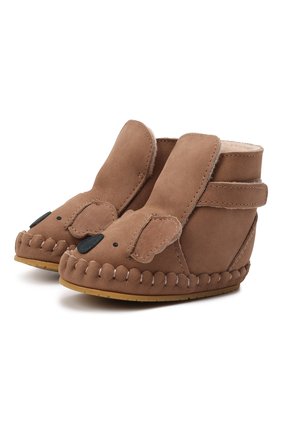 Детского кожаные ботинки DONSJE AMSTERDAM коричневого цвета, арт. 1034001-NL127 | Фото 1 (Материал: Натуральная кожа)