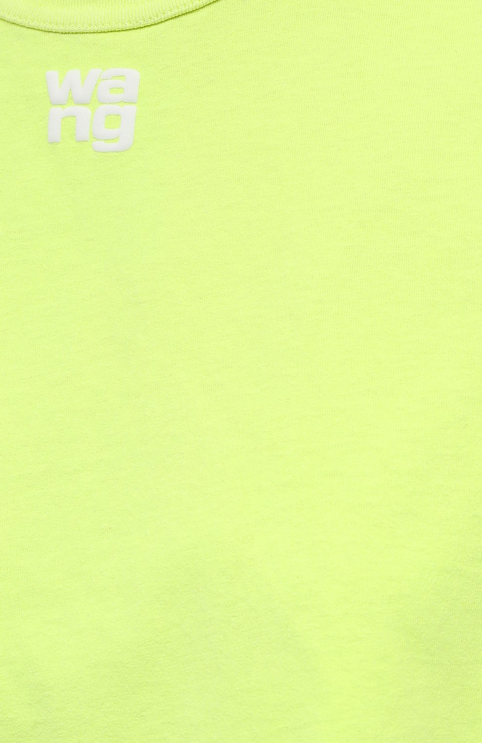 Женский хлопковый топ ALEXANDERWANG.T светло-зеленого цвета, арт. 4CC3211257 | Фото 5 (Кросс-КТ: без рукавов; Рукава: Короткие; Материал внешний: Хлопок; Стили: Спорт-шик; Длина (для топов): Укороченные)