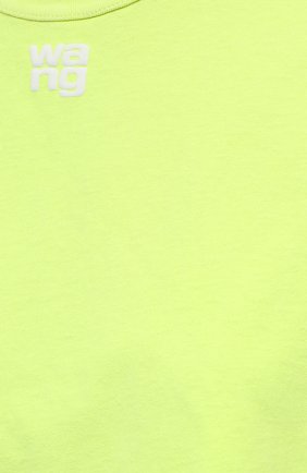 Женский хлопковый топ ALEXANDERWANG.T светло-зеленого цвета, арт. 4CC3211257 | Фото 5 (Кросс-КТ: без рукавов; Рукава: Короткие; Материал внешний: Хлопок; Стили: Спорт-шик; Длина (для топов): Укороченные)