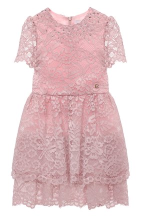Детское платье ERMANNO SCERVINO розового цвета по цене 29600 руб., арт. ESFAB041 RI325 YS009/XXS-S | Фото 1 Детское платье ERMANNO SCERVINO розового цвета, арт. ESFAB041 RI325 YS009/XXS-S | Фото 1 (Материал внешний: Синтетический материал; Рукава: Короткие; Материал подклада: Синтетический материал; Девочки Кросс-КТ: Платье-одежда; Случай: Вечерний)