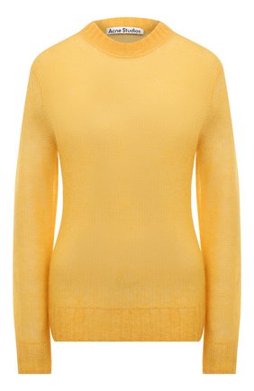 Женский свитер ACNE STUDIOS желтого цвета по цене 27750 руб., арт. A60285 | Фото 1 Женский свитер ACNE STUDIOS желтого цвета, арт. A60285 | Фото 1 (Материал внешний: Шерсть, Синтетический материал; Стили: Минимализм; Длина (для топов): Стандартные; Женское Кросс-КТ: Свитер-одежда; Рукава: Длинные)