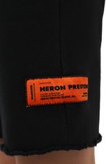 Женские хлопковые шорты HERON PRESTON черного цвета, арт. HWCI002F21JER0011001 | Фото 5 (Женское Кросс-КТ: Шорты-одежда; Длина Ж (юбки, платья, шорты): Мини; Кросс-КТ: Трикотаж; Материал внешний: Хлопок; Стили: Спорт-шик)