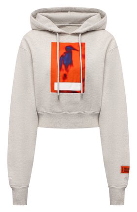Женский хлопковое худи HERON PRESTON серого цвета по цене 34650 руб., арт. HWBB021F21JER0010822 | Фото 1 Женский хлопковое худи HERON PRESTON серого цвета, арт. HWBB021F21JER0010822 | Фото 1 (Длина (для топов): Стандартные; Рукава: Длинные; Материал внешний: Хлопок; Стили: Спорт-шик; Женское Кросс-КТ: Худи-одежда, Худи-спорт)