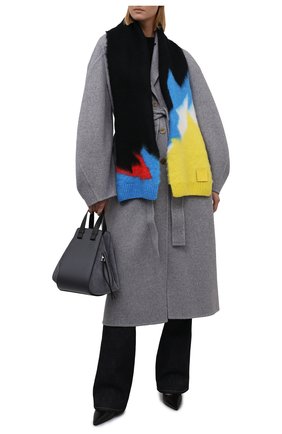 Женский шарф LOEWE черного цвета по цене 39950 руб., арт. F655257X18 | Фото 2 Женский шарф LOEWE черного цвета, арт. F655257X18 | Фото 2 (Материал: Текстиль, Синтетический материал)