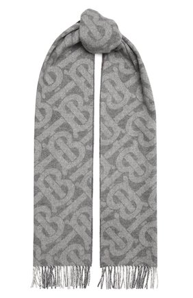 Мужской кашемировый шарф BURBERRY серого цвета по цене 50200 руб., арт. 8045179 | Фото 1 Мужской кашемировый шарф BURBERRY серого цвета, арт. 8045179 | Фото 1 (Материал: Кашемир, Шерсть, Текстиль; Кросс-КТ: кашемир)