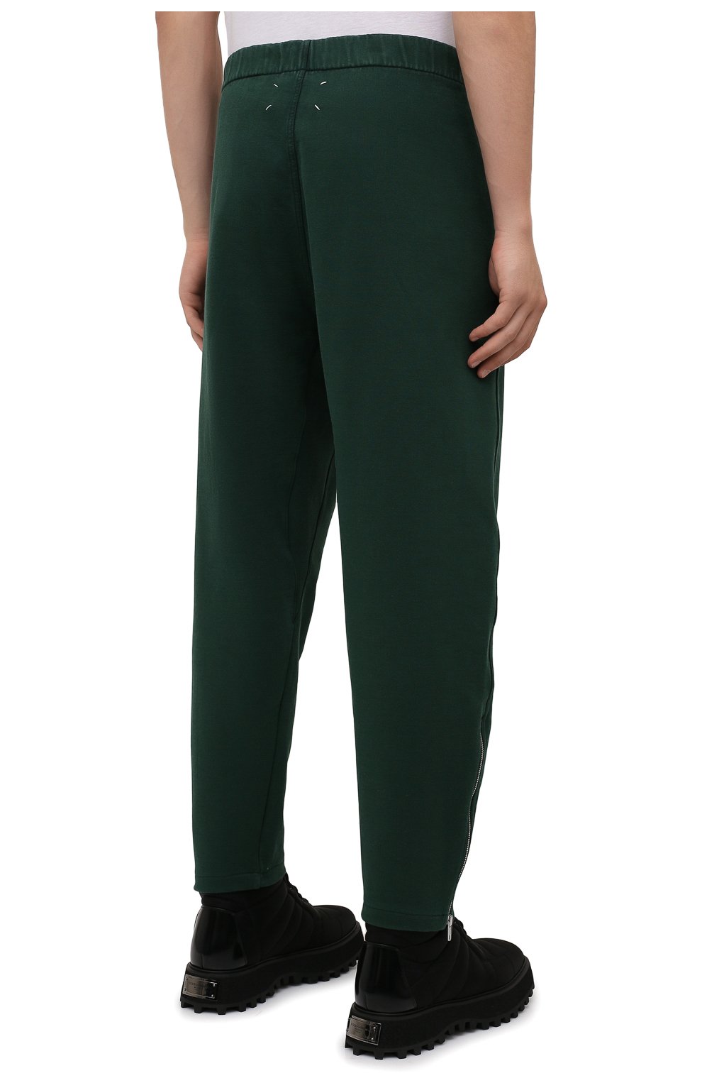 Мужские хлопковые брюки MAISON MARGIELA зеленого цвета, арт. S50KA0586/S25520 | Фото 4 (Длина (брюки, джинсы): Стандартные; Случай: Повседневный; Материал внешний: Хлопок; Стили: Минимализм)