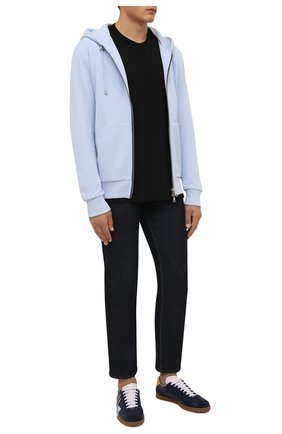 Мужские кожаные кеды LANVIN темно-синего цвета по цене 51500 руб., арт. FM-SKDL0N-NAPD-A21 | Фото 2 Мужские кожаные кеды LANVIN темно-синего цвета, арт. FM-SKDL0N-NAPD-A21 | Фото 2 (Подошва: Плоская; Материал внутренний: Натуральная кожа; Материал внешний: Кожа; Материал утеплителя: Без утеплителя; Стили: Классический)