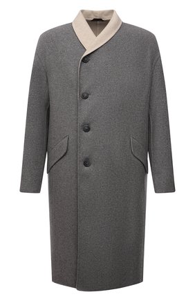 Мужской пальто из кашемира и шерсти GIORGIO ARMANI серого цвета по цене 376500 руб., арт. 1WG0L07R/T02S0 | Фото 1 Мужской пальто из кашемира и шерсти GIORGIO ARMANI серого цвета, арт. 1WG0L07R/T02S0 | Фото 1 (Длина (верхняя одежда): До колена; Материал подклада: Синтетический материал; Рукава: Длинные; Материал внешний: Кашемир, Шерсть; Мужское Кросс-КТ: пальто-верхняя одежда; Стили: Кэжуэл)