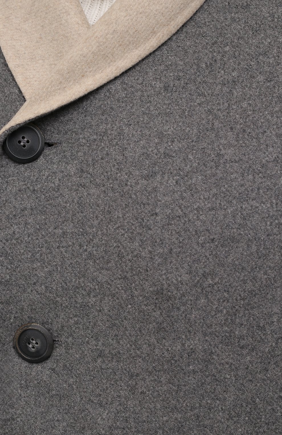 Мужской пальто из кашемира и шерсти GIORGIO ARMANI серого цвета, арт. 1WG0L07R/T02S0 | Фото 5 (Материал внешний: Шерсть, Кашемир; Рукава: Длинные; Длина (верхняя одежда): До колена; Материал подклада: Синтетический материал; Мужское Кросс-КТ: пальто-верхняя одежда; Стили: Кэжуэл)
