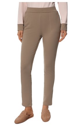 Женская хлопковая пижама LOUIS FERAUD бежевого цвета, арт. 3211137 | Фото 5 (Рукава: Длинные; Длина Ж (юбки, платья, шорты): Мини; Длина (брюки, джинсы): Стандартные; Длина (для топов): Стандартные; Материал внешний: Хлопок)