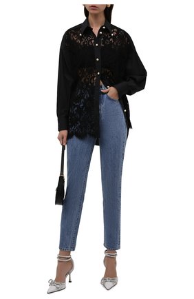 Женская хлопковая рубашка DOLCE & GABBANA черного цвета по цене 128500 руб., арт. F5064T/FU5K9 | Фото 2 Женская хлопковая рубашка DOLCE & GABBANA черного цвета, арт. F5064T/FU5K9 | Фото 2 (Материал внешний: Хлопок; Длина (для топов): Удлиненные; Рукава: Длинные; Стили: Кэжуэл; Принт: Без принта; Женское Кросс-КТ: Рубашка-одежда)
