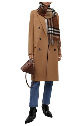 Женский кашемировый шарф BURBERRY бежевого цвета по цене 43500 руб., арт. 8045329 | Фото 2 Женский кашемировый шарф BURBERRY бежевого цвета, арт. 8045329 | Фото 2 (Материал: Кашемир, Шерсть)