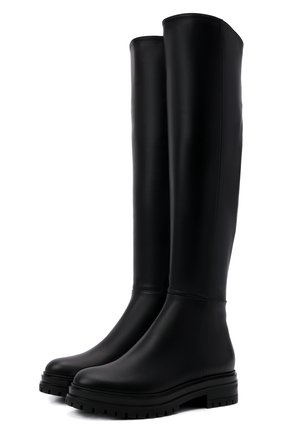 Женские кожаные сапоги GIANVITO ROSSI черного цвета по цене 126000 руб., арт. G80364.20G0M.CLYNENE | Фото 1 Женские кожаные сапоги GIANVITO ROSSI черного цвета, арт. G80364.20G0M.CLYNENE | Фото 1 (Высота голенища: Высокие; Материал утеплителя: Натуральный мех; Подошва: Платформа; Каблук высота: Низкий; Каблук тип: Устойчивый; Материал внешний: Кожа)