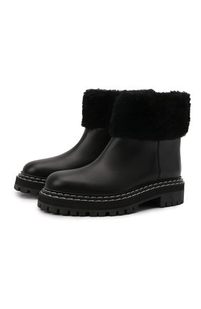 Женские кожаные сапоги PROENZA SCHOULER черного цвета по цене 69150 руб., арт. PS37250D/14220 | Фото 1 Женские кожаные сапоги PROENZA SCHOULER черного цвета, арт. PS37250D/14220 | Фото 1 (Каблук высота: Низкий; Материал утеплителя: Натуральный мех; Подошва: Платформа; Материал внешний: Натуральный мех, Кожа; Каблук тип: Устойчивый; Высота голенища: Низкие)