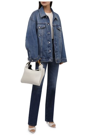 Женская джинсовая куртка ACNE STUDIOS голубого цвета по цене 35200 руб., арт. C90077/W | Фото 2 Женская джинсовая куртка ACNE STUDIOS голубого цвета, арт. C90077/W | Фото 2 (Рукава: Длинные; Длина (верхняя одежда): До середины бедра; Материал внешний: Хлопок; Стили: Минимализм; Кросс-КТ: Деним, Куртка)