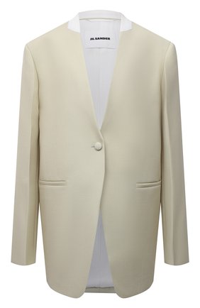 Женский шерстяной жакет JIL SANDER светло-зеленого цвета по цене 163500 руб., арт. JSWT135710-WT201000 | Фото 1 Женский шерстяной жакет JIL SANDER светло-зеленого цвета, арт. JSWT135710-WT201000 | Фото 1 (Материал внешний: Шерсть; Стили: Минимализм; Материал подклада: Вискоза; Рукава: Длинные; Длина (для топов): Удлиненные; Случай: Формальный; 1-2-бортные: Однобортные; Женское Кросс-КТ: Жакет-одежда)