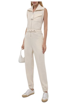 Женский комбинезон JIL SANDER кремвого цвета по цене 86150 руб., арт. JPPT717503-WT217808 | Фото 2 Женский комбинезон JIL SANDER кремвого цвета, арт. JPPT717503-WT217808 | Фото 2 (Материал внешний: Синтетический материал, Шерсть; Длина (брюки, джинсы): Стандартные; Стили: Минимализм; Случай: Повседневный; Кросс-КТ: Трикотаж; Женское Кросс-КТ: Комбинезон-одежда)
