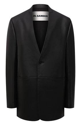 Женский кожаный жакет JIL SANDER черного цвета по цене 411000 руб., арт. JSPT651570-WTL01018 | Фото 1 Женский кожаный жакет JIL SANDER черного цвета, арт. JSPT651570-WTL01018 | Фото 1 (Материал подклада: Вискоза; Стили: Минимализм; Рукава: Длинные; Длина (для топов): Удлиненные; 1-2-бортные: Однобортные; Женское Кросс-КТ: Жакет-одежда; Случай: Повседневный; Материал внешний: Натуральная кожа)