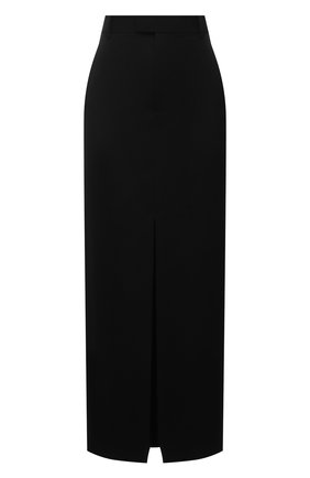 Женская шерстяная юбка BOTTEGA VENETA черного цвета, арт. 659561/VKIS0 | Фото 1 (Длина Ж (юбки, платья, шорты): Миди; Стили: Гламурный; Материал внешний: Шерсть; Женское Кросс-КТ: Юбка-одежда)
