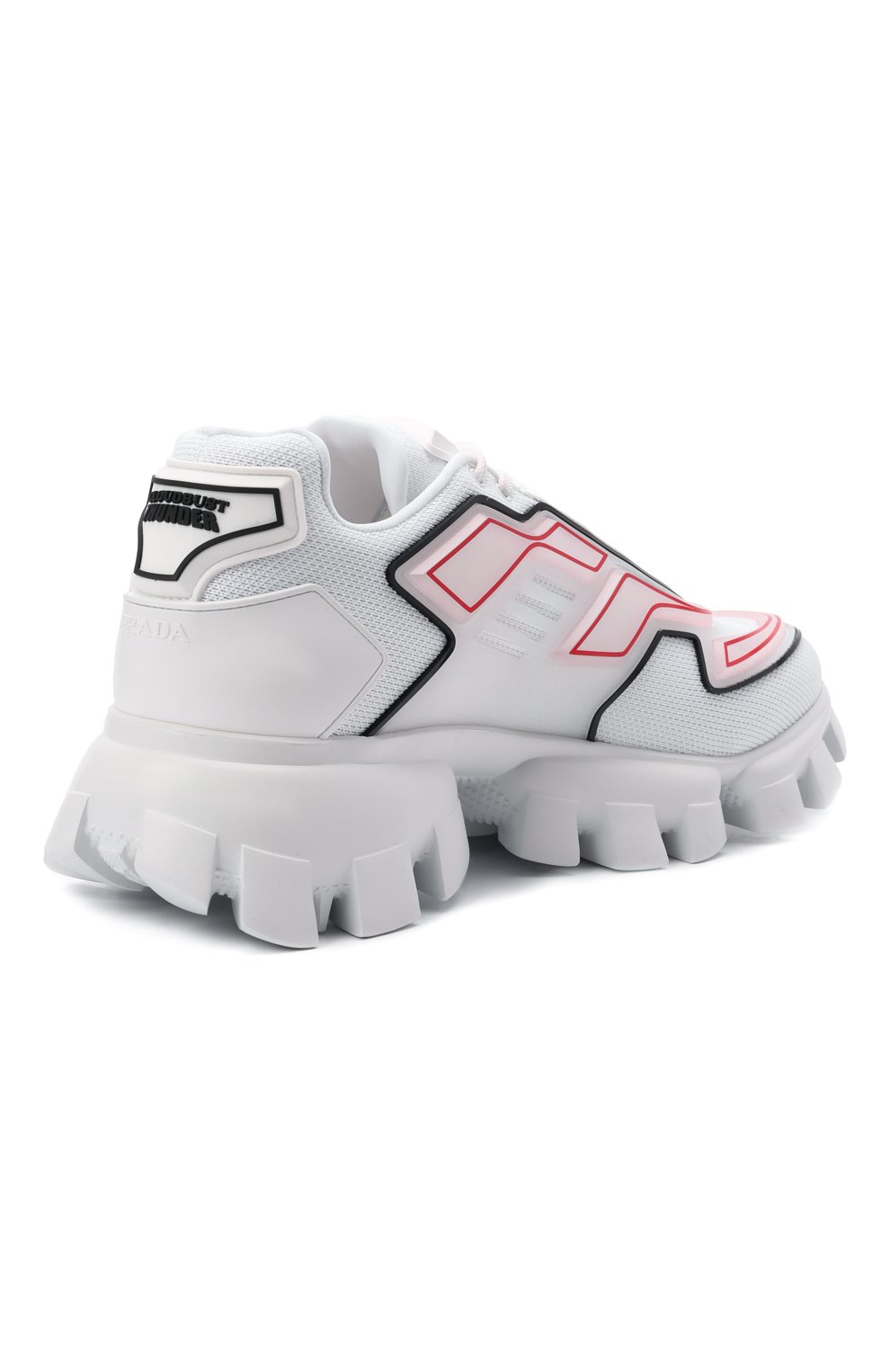 Мужские кроссовки cloudbust thunder PRADA белого цвета, арт. 2EG293-3LGN-F0009 | Фото 4 (Материал внешний: Текстиль; Стили: Классический; Материал утеплителя: Без утеплителя)