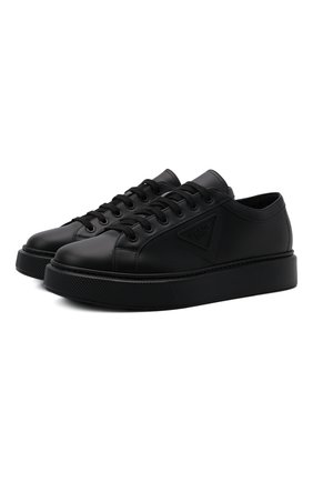 Мужские кожаные кеды PRADA черного цвета по цене 62000 руб., арт. 4E3560-A21-F0002 | Фото 1 Мужские кожаные кеды PRADA черного цвета, арт. 4E3560-A21-F0002 | Фото 1