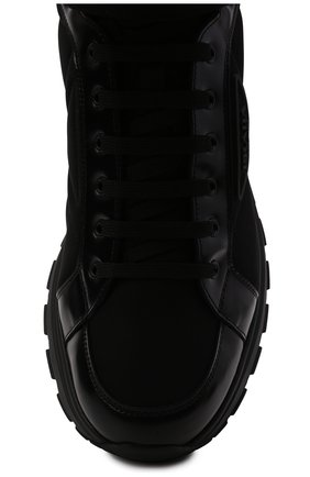 Мужские комбинированные кроссовки prax 01 PRADA черного цвета, арт. 4T3592-3LF5-F0002 | Фото 5 (Материал внешний: Текстиль; Стили: Классический; Материал утеплителя: Без утеплителя)