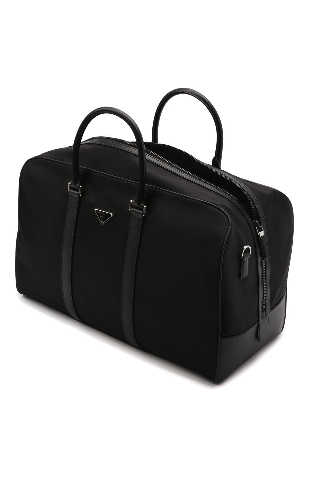 Мужская дорожная сумка PRADA черного цвета по цене 175000 руб., арт. 2VC007-2DMH-F0002-SOO | Фото 4 Мужская дорожная сумка PRADA черного цвета, арт. 2VC007-2DMH-F0002-SOO | Фото 4 (Материал: Текстиль)