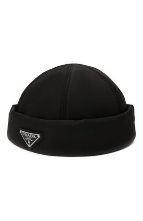 Мужская шапка PRADA черного цвета, арт. 2HC168-2DV4-F0002 | Фото 1 (Материал: Текстиль, Синтетический материал)