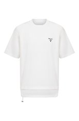 Мужская хлопковая футболка PRADA белого цвета, арт. UJN742-1YYA-F0N40-202 | Фото 1 (Принт: Без принта; Рукава: Короткие; Материал внешний: Хлопок; Стили: Минимализм)