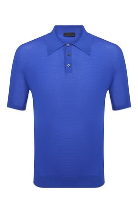 Мужское шерстяное поло PRADA синего цвета по цене 81000 руб., арт. UMA290-C5W-F0016-151 | Фото 1 Мужское шерстяное поло PRADA синего цвета, арт. UMA290-C5W-F0016-151 | Фото 1 (Материал внешний: Шерсть; Застежка: Пуговицы; Кросс-КТ: Трикотаж; Стили: Кэжуэл; Рукава: Короткие)