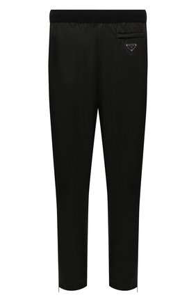 Мужские шерстяные брюки PRADA черного цвета, арт. UMP67-1JF4-F0002-202 | Фото 1 (Материал внешний: Шерсть; Случай: Повседневный; Стили: Минимализм)