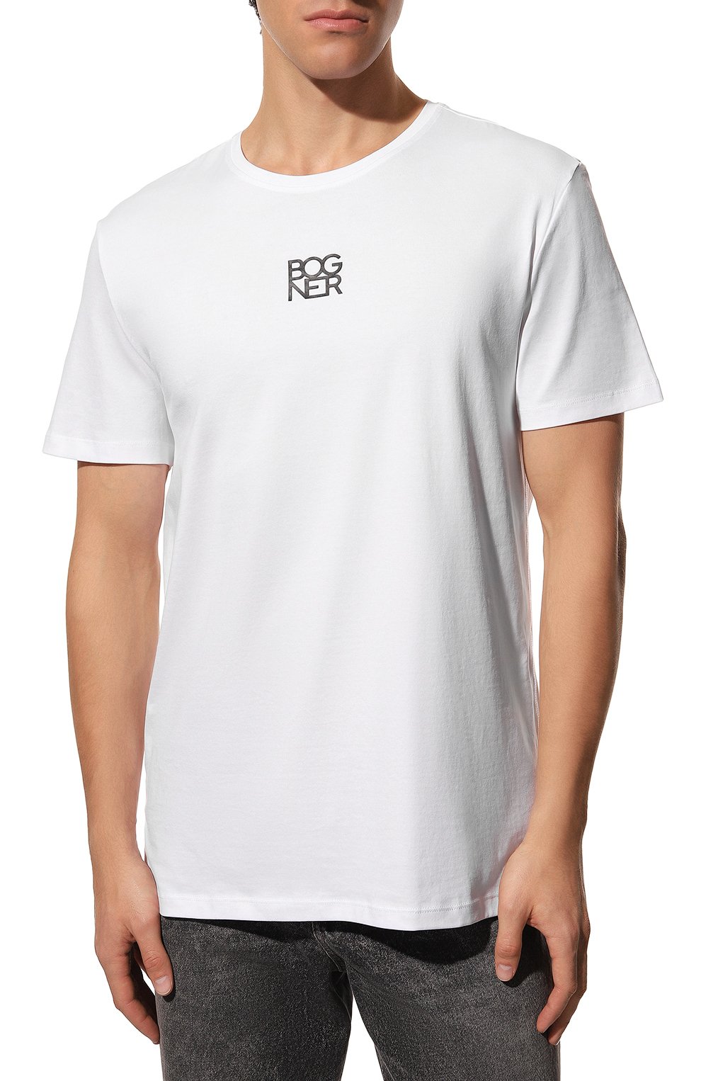 Мужская хлопковая футболка BOGNER белого цвета, арт. 58546604 | Фото 3 (Принт: Без принта; Рукава: Короткие; Длина (для топов): Стандартные; Материал внешний: Хлопок; Стили: Кэжуэл)