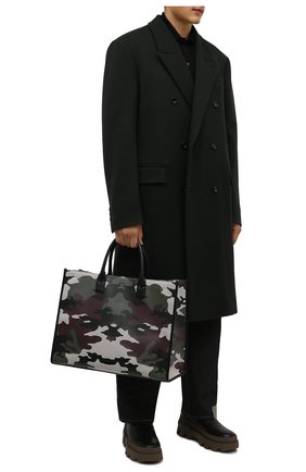 Мужская сумка-тоут BURBERRY хаки цвета, арт. 8042082 | Фото 2 (Ремень/цепочка: На ремешке; Материал: Текстиль; Размер: large)