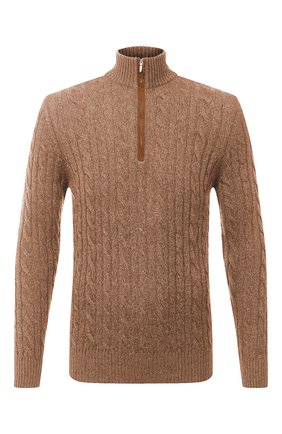 Мужской кашемировый свитер LORO PIANA коричневого цвета по цене 156500 руб., арт. FAD7358 | Фото 1 Мужской кашемировый свитер LORO PIANA коричневого цвета, арт. FAD7358 | Фото 1 (Материал внешний: Кашемир, Шерсть; Мужское Кросс-КТ: Свитер-одежда; Рукава: Длинные; Принт: Без принта; Стили: Кэжуэл; Длина (для топов): Стандартные)