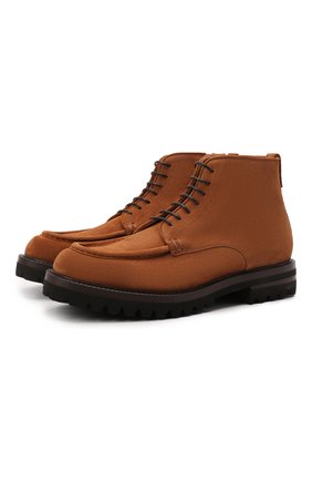 Мужские замшевые ботинки W.GIBBS коричневого цвета, арт. 0212006/2508 | Фото 1 (Материал внутренний: Натуральная кожа; Подошва: Плоская; Материал внешний: Замша, Кожа; Мужское Кросс-КТ: Ботинки-обувь; Материал утеплителя: Без утеплителя)